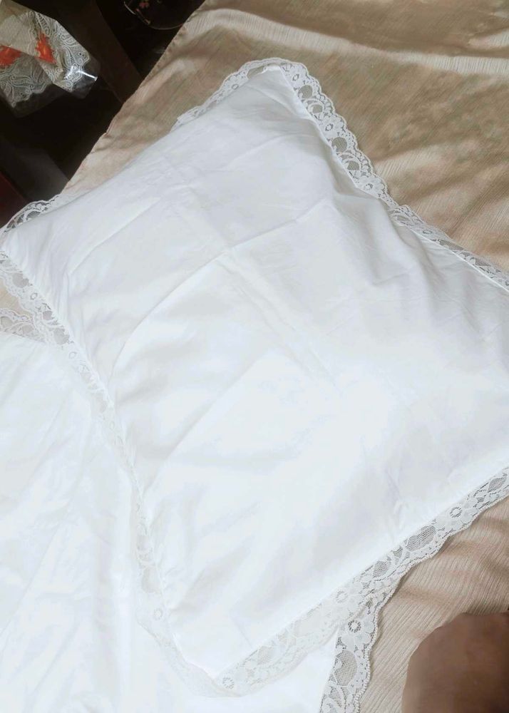 2 Pillow Cover With Beautiful Side Laces