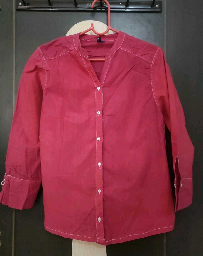 Stylish Hot Pink Cotton Shirt
