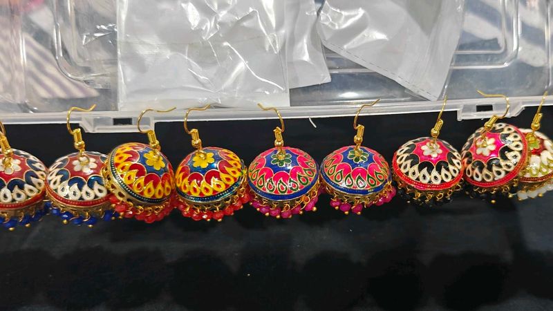 Minakari Jhumar Earrings 1 Pair