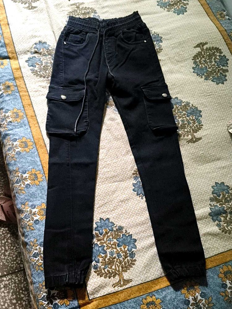 Black Cargo Joggers