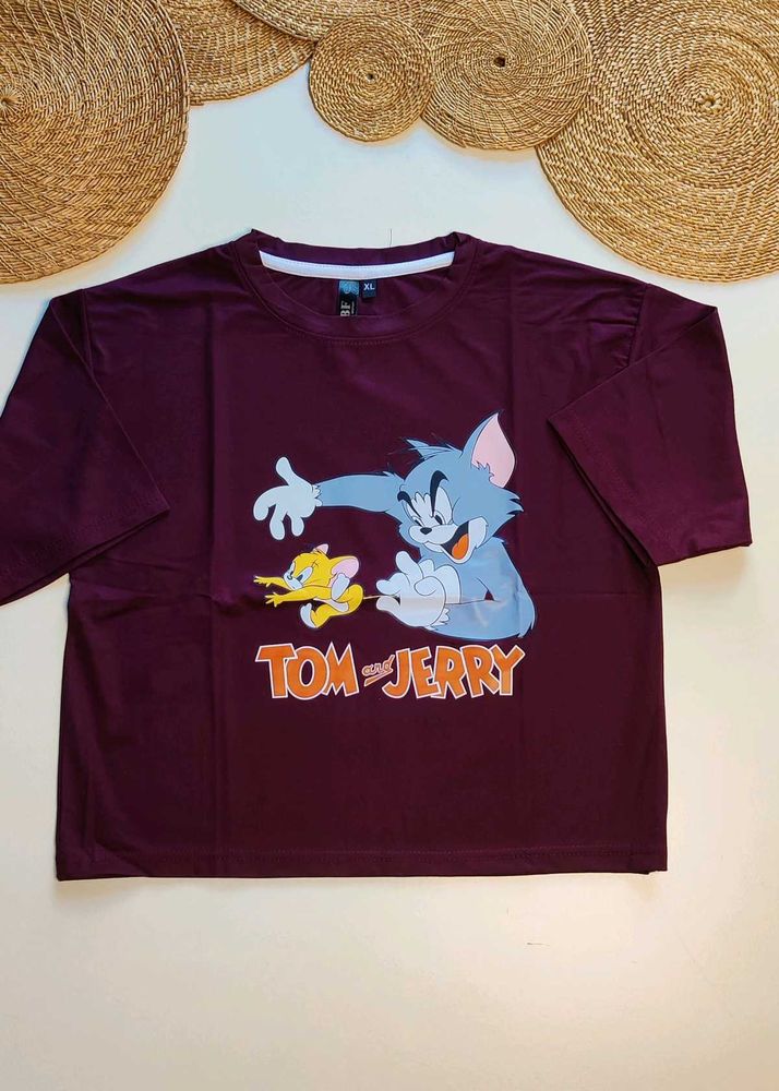 New Tom And Jerry Oversized Crop Tshirt