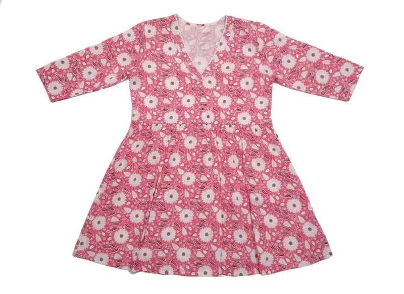 Pink Floral Print Dress