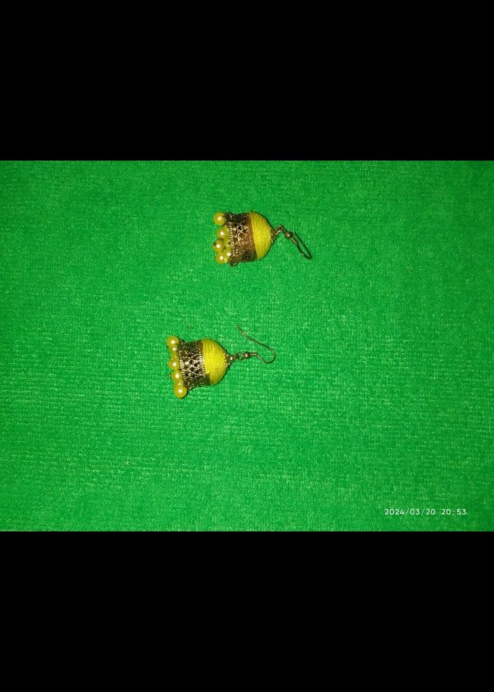 Yellow Colour Beautiful Earings