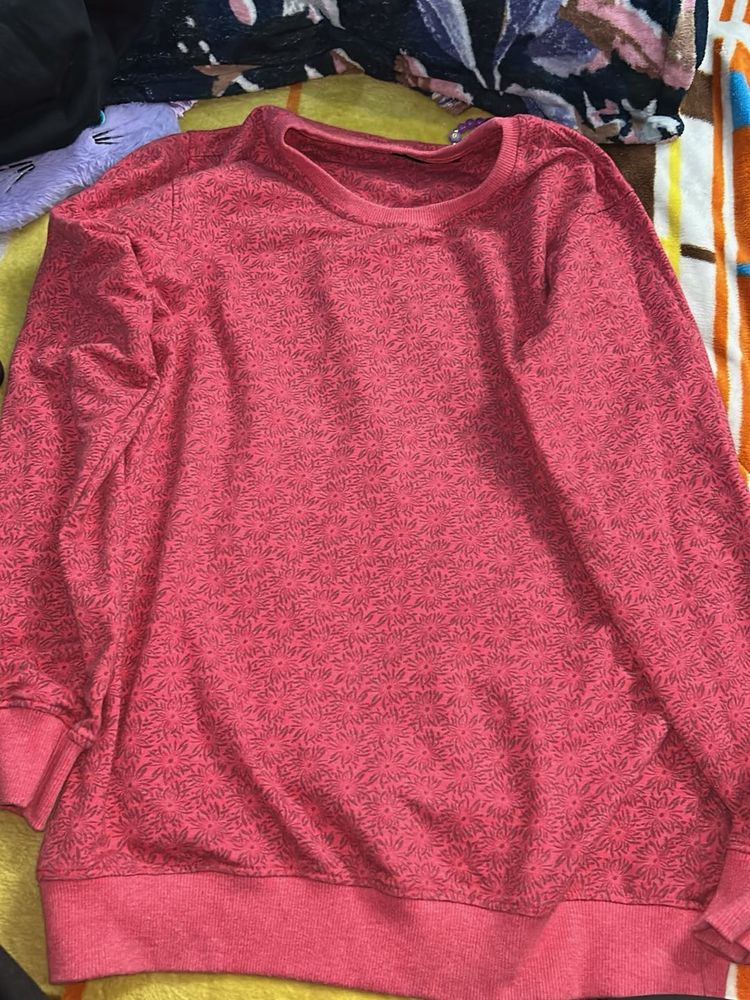 Winters Red Patterned Pullover