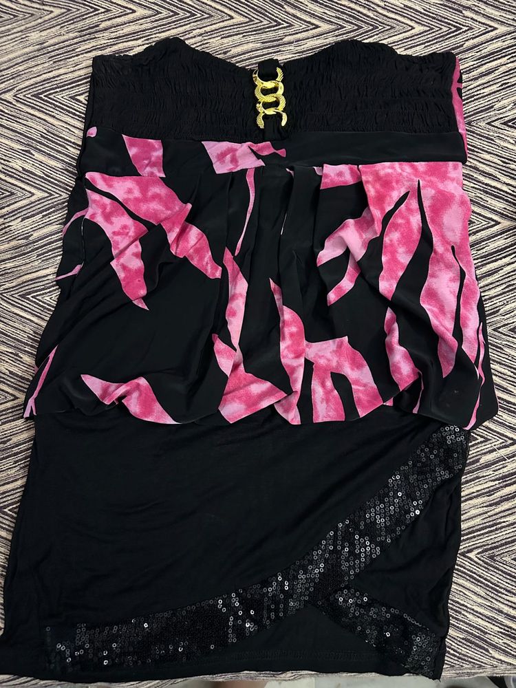 Pink &amp; Black Party Dress