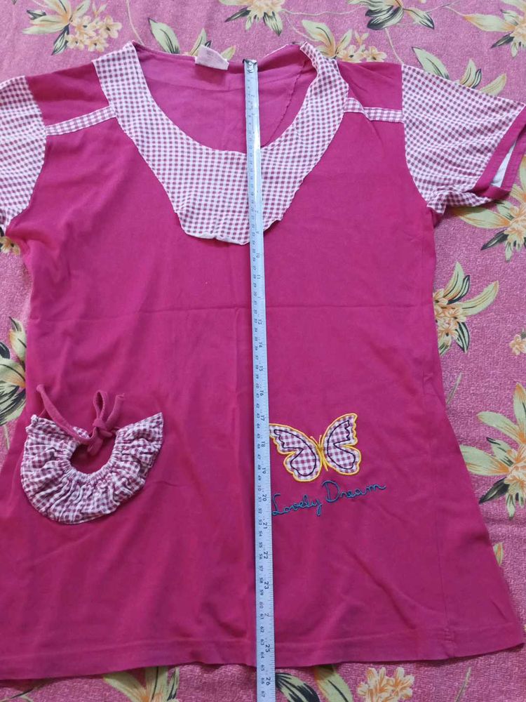 Cute Pink Butterfly Top