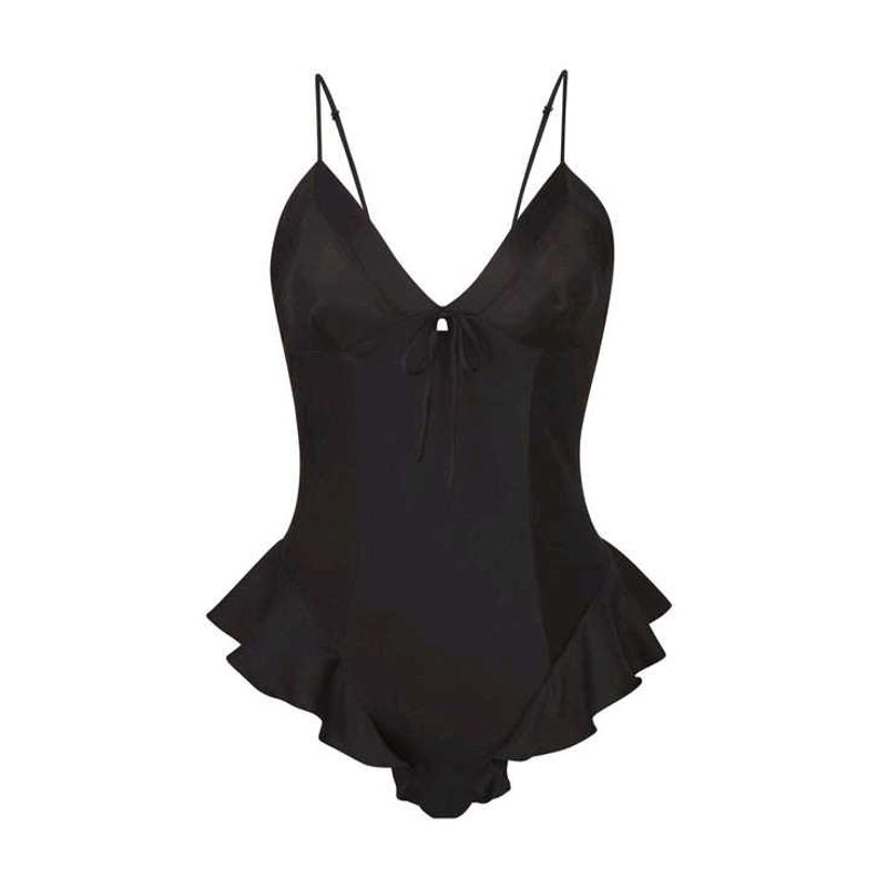 Black Frill Bodysuit