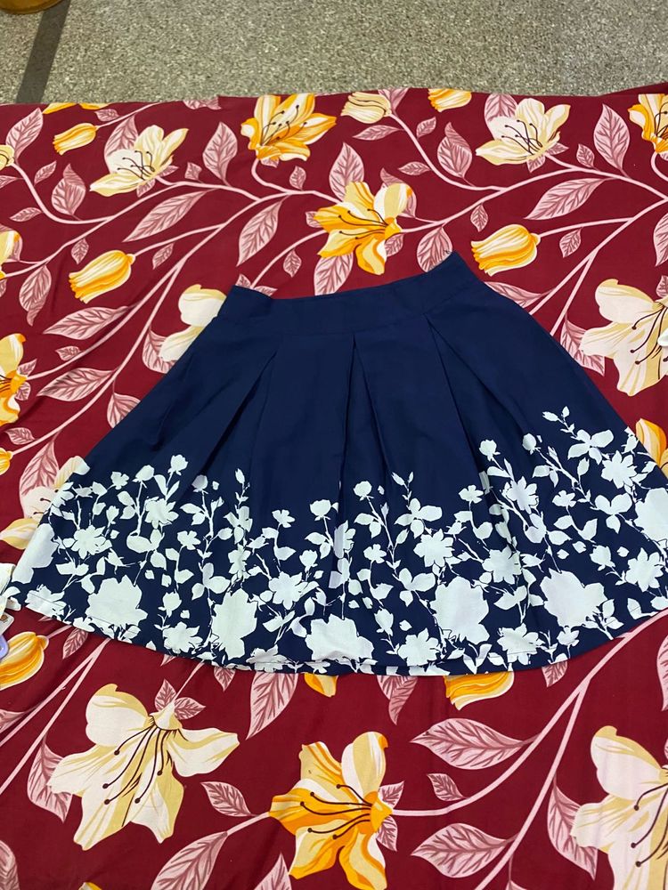 Floral Navy Skirt