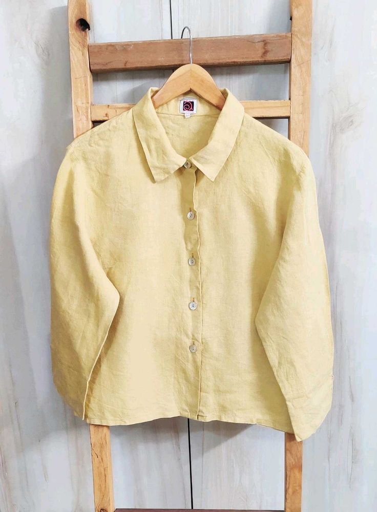 Yellow Button-Down Top Size-42-44