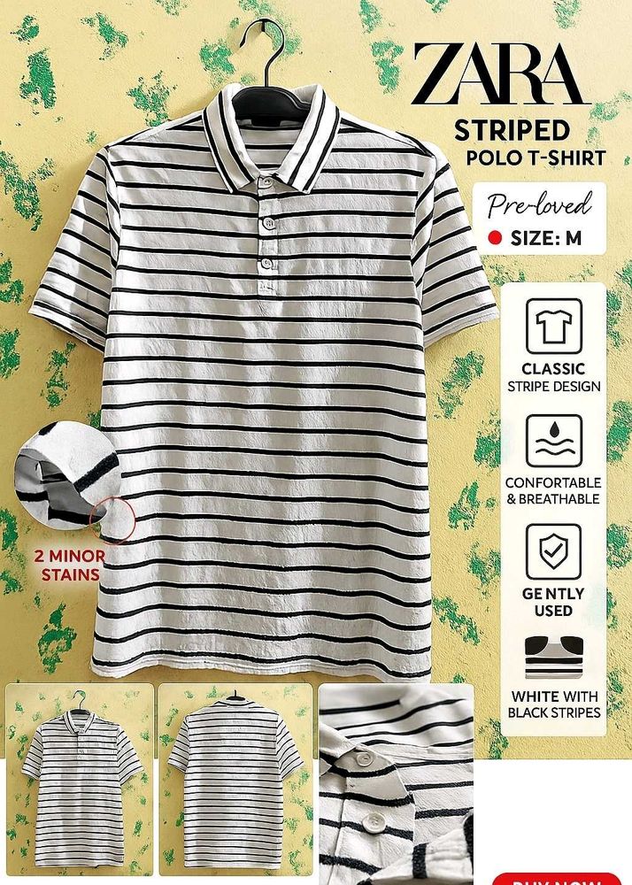 Striped ZARA Polo T-Shirt