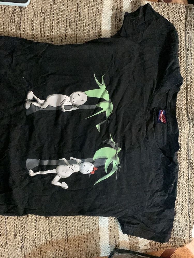 Black Graphic Print T-Shirt