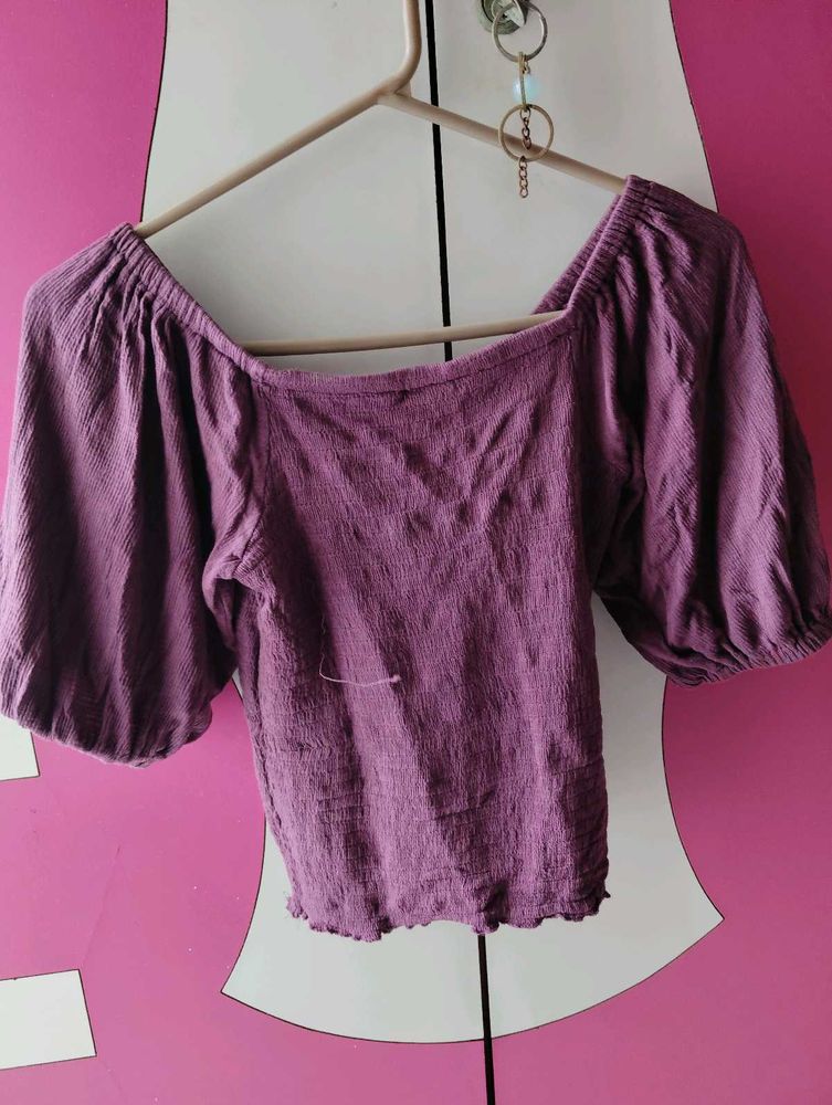 elegant purple top with v neck