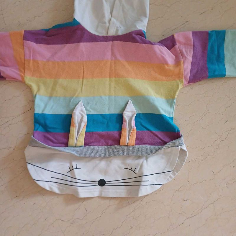 Cute Rainbow Bunny Hoodie from Beijing, China
