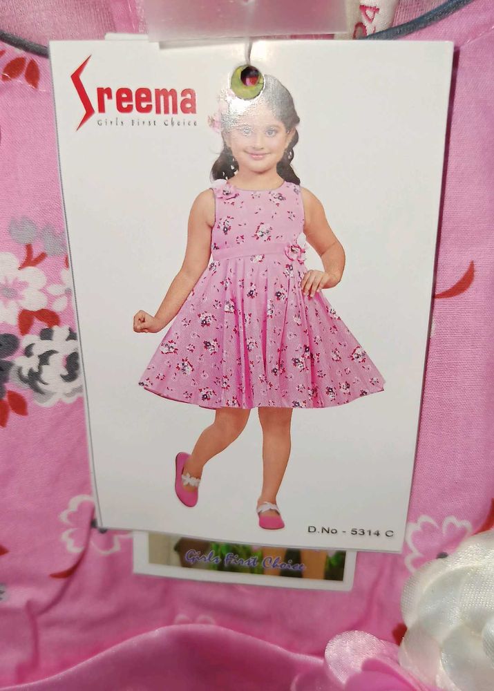 Floral Print Frock For Girls