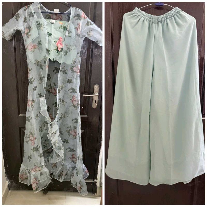 Floral Set Top Palazzo Jacket