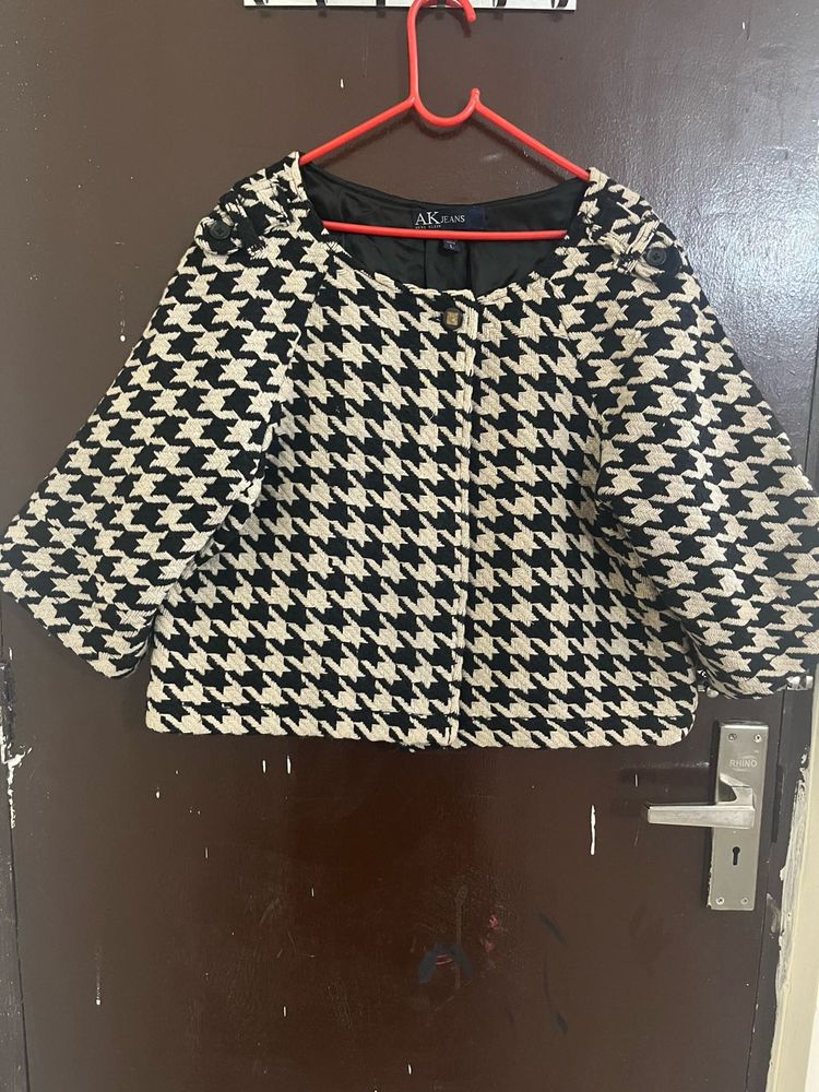 Houndstooth Print Jacket