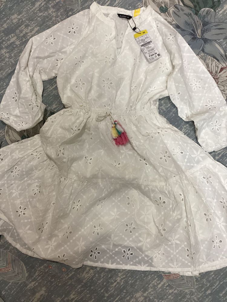White Embroidered Dress