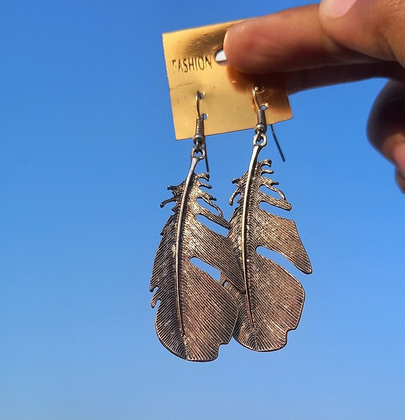 Chunky Feather Oxidised Earring✨️🦋