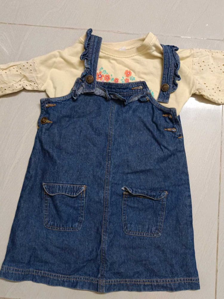 Cute Denim Dress Set