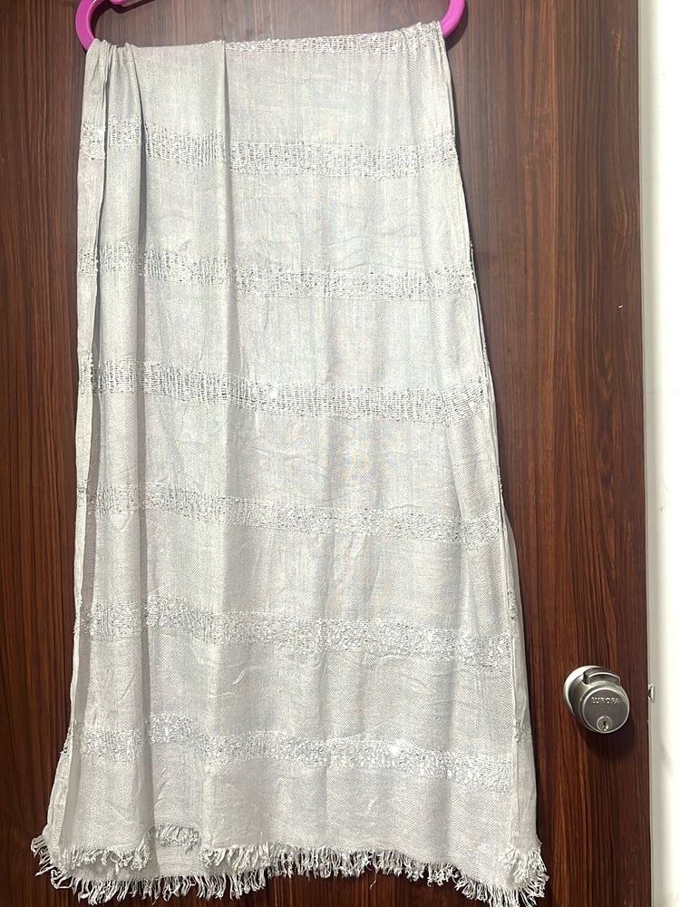 Grey &amp; Silver Sequinned Stole