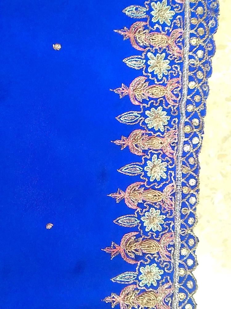Royal Blue Embroidery Dupatta 💙