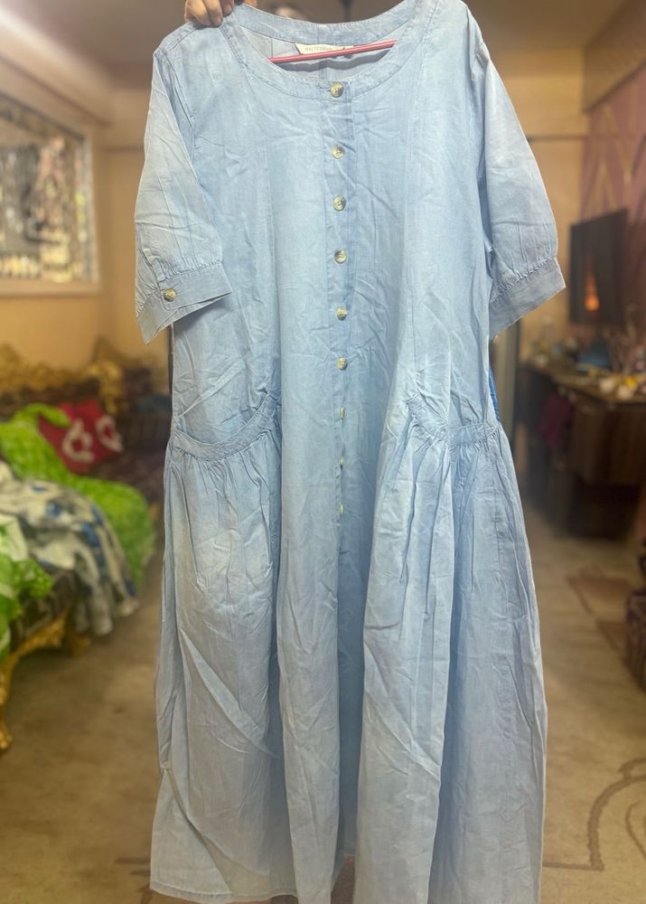 Blue Denim Style Dress