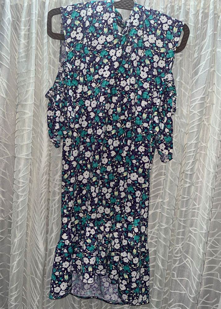 Floral Print Dress off shoulder