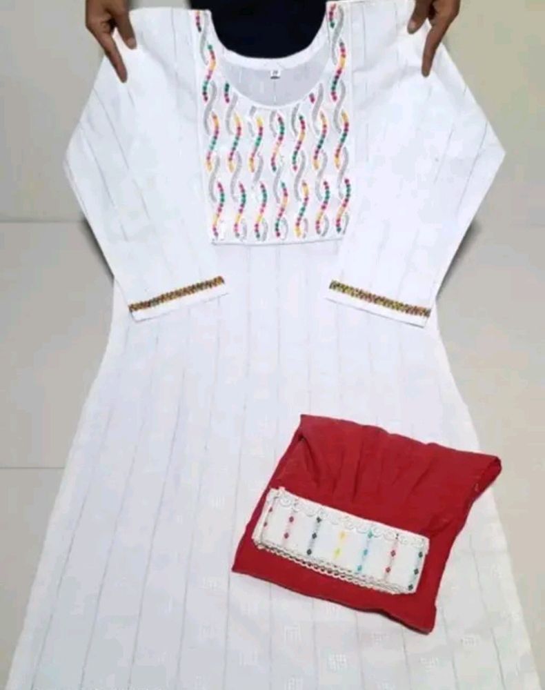 Afghani Kurta Pant Dupatta Set XL