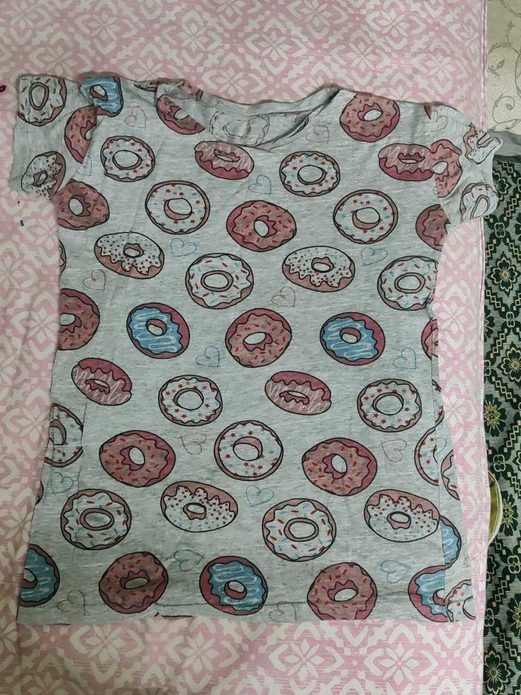 Cute Donut Print Tee