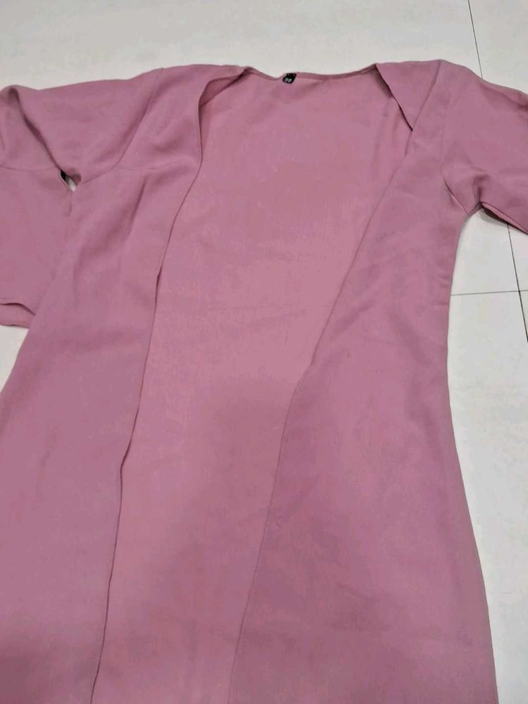 Pink Open Front Cardigan