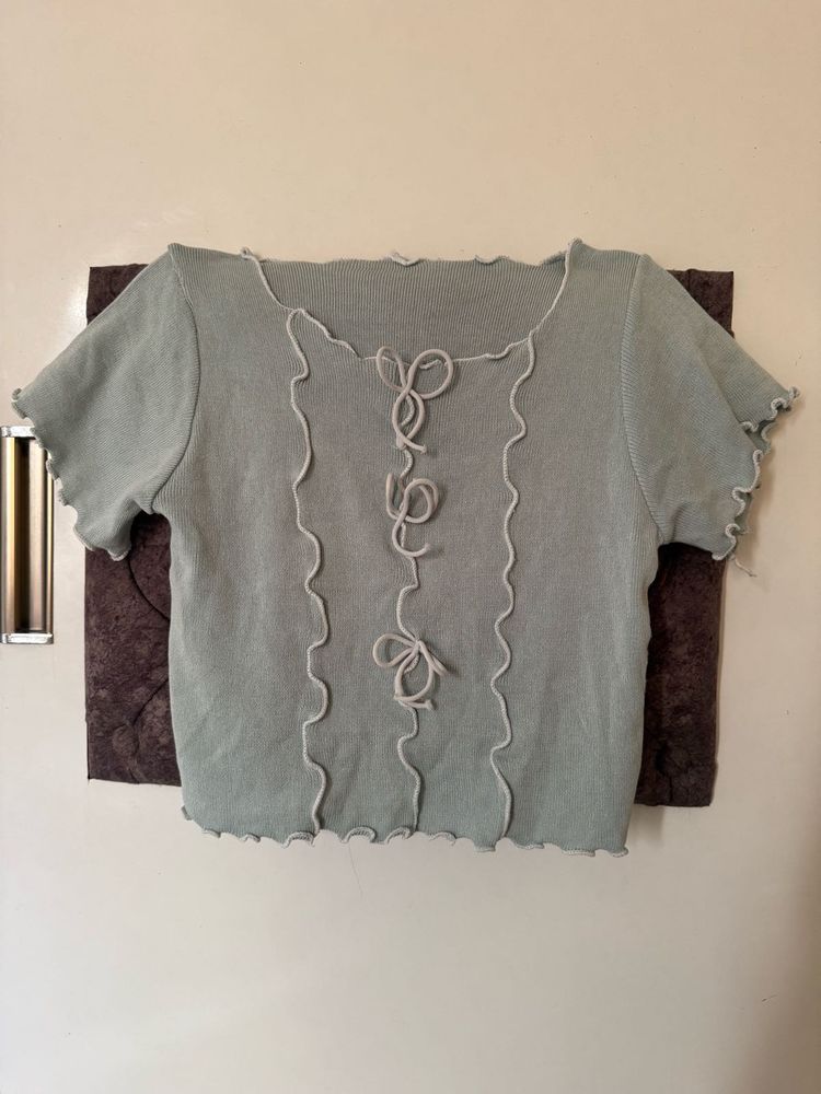 Crop Top With Bow Details