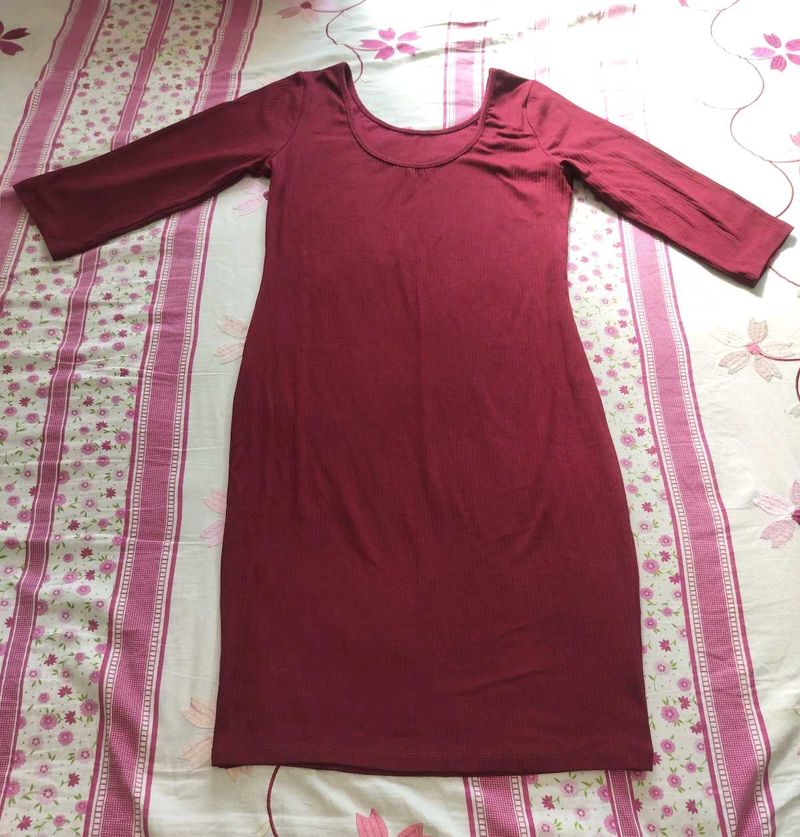Maroon Bodycon Dress