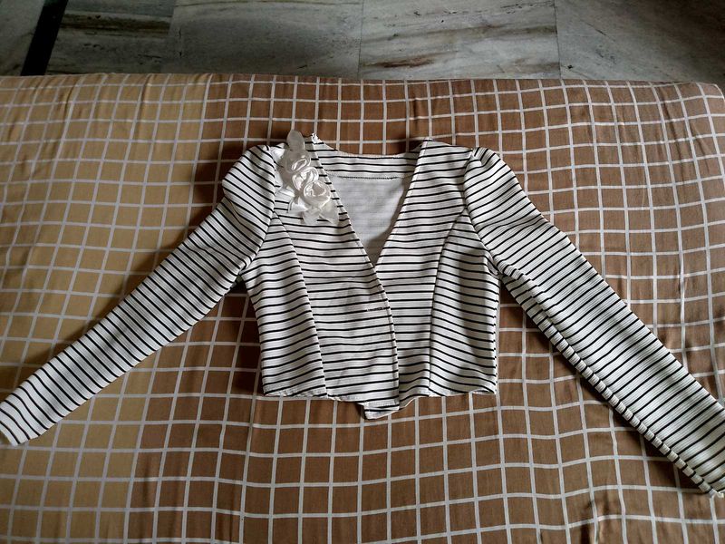 Striped Cropped Blazer