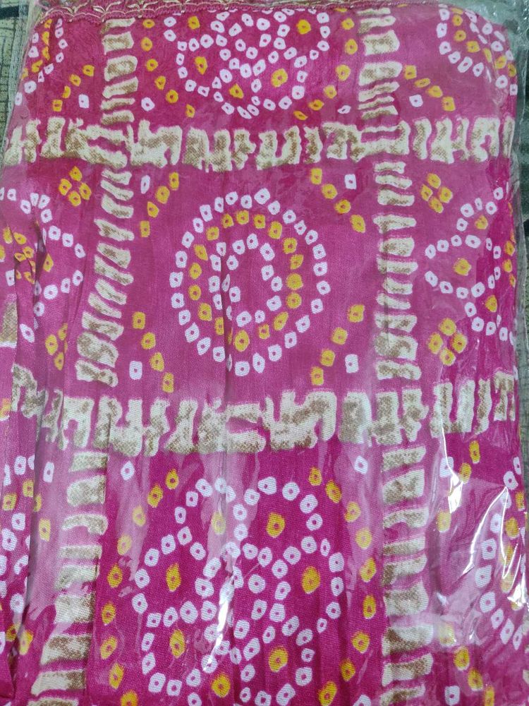 Vibrant Pink Bandhani Dupatta - 2.5m