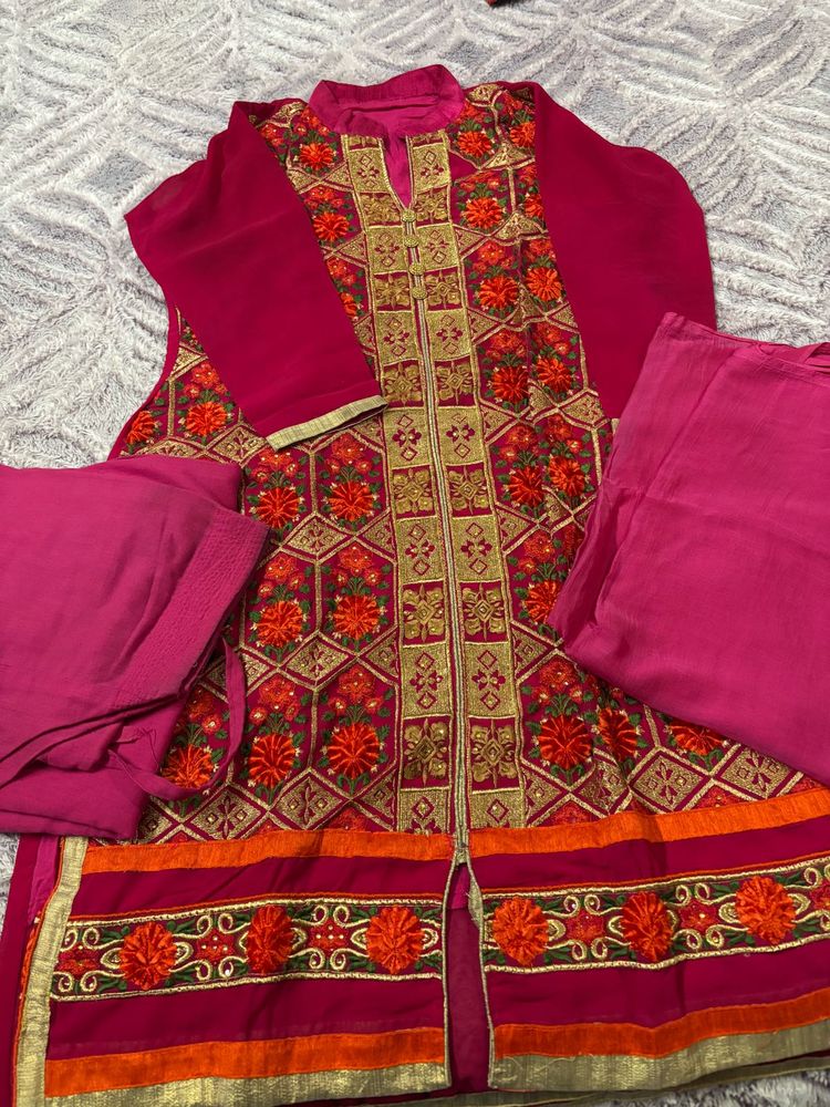 Pink Embroidered Kurta Set