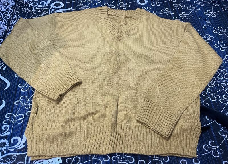 Cozy Mustard V-Neck Sweater