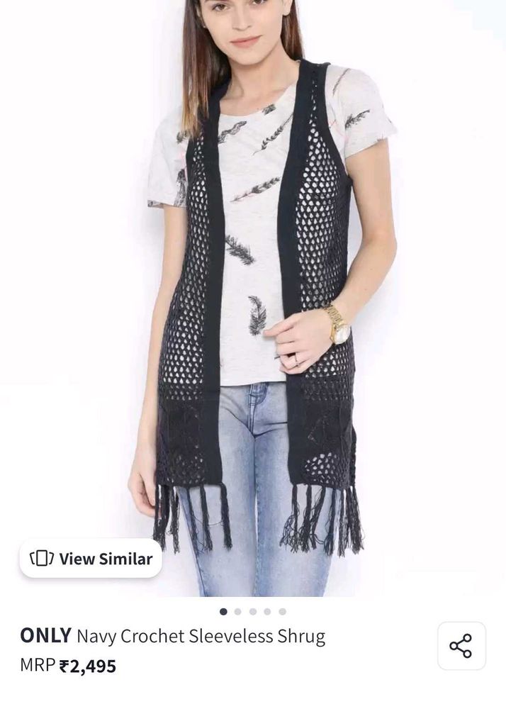 Stylish Black Crochet Vest