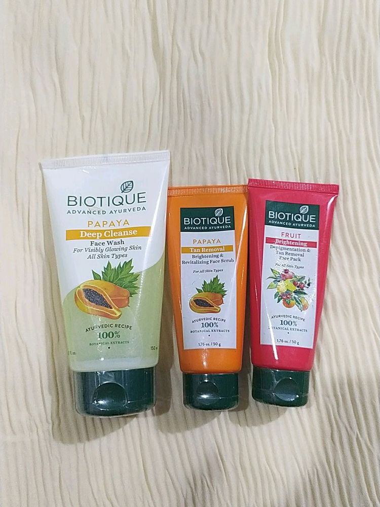 Biotique Facewash, Face scrub, Pack Combo