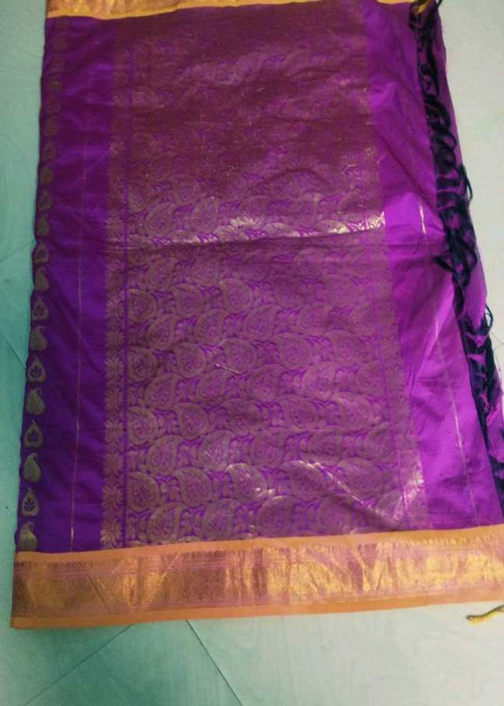 Purple Colour Gadwal Design Saree