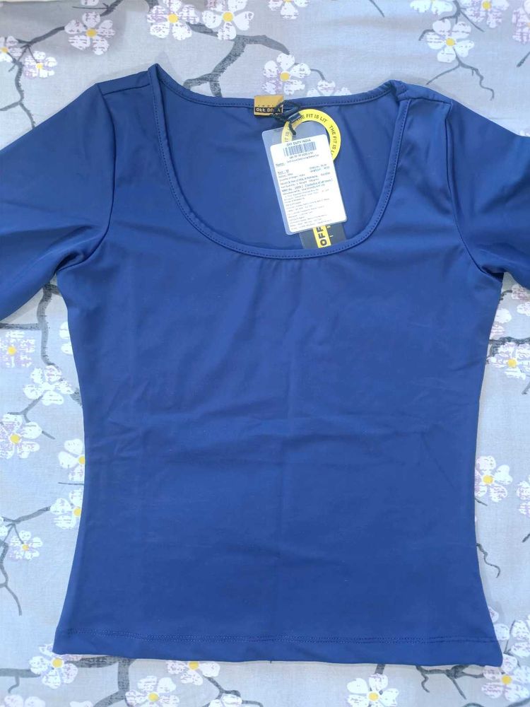 Blue Fitted Top