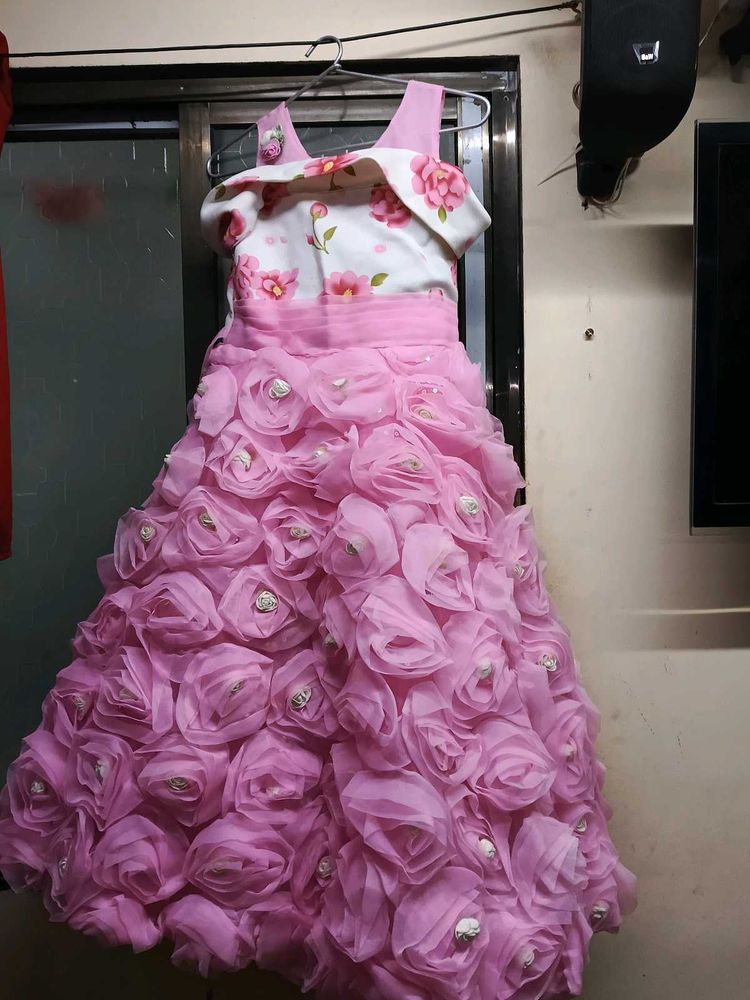 Pink  gown Floral Girls Dress