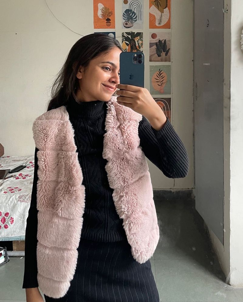 Pink Faux Fur Vest