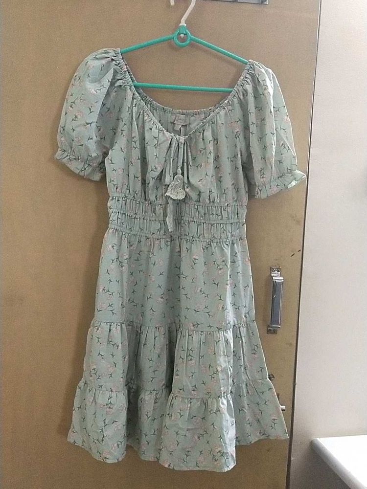 Floral Print Tiered Mini Dress