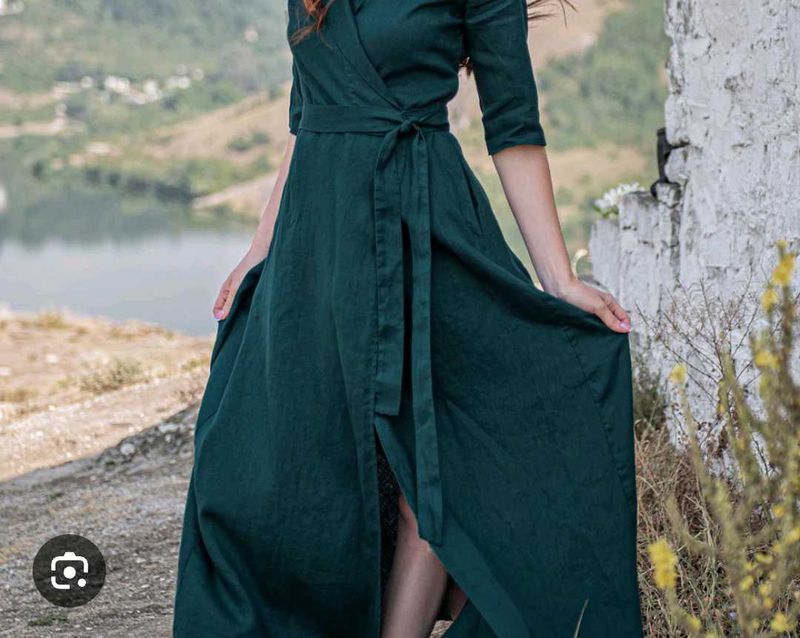 Emerald Wrap Maxi Dress
