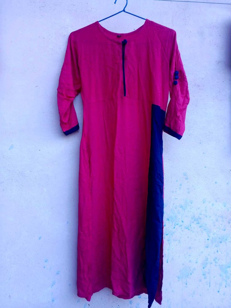 Pink Straight Kurta