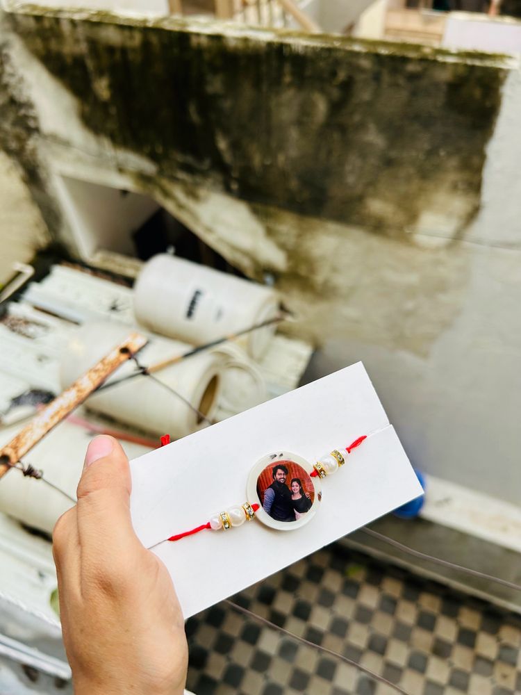 Resin photo rakhi