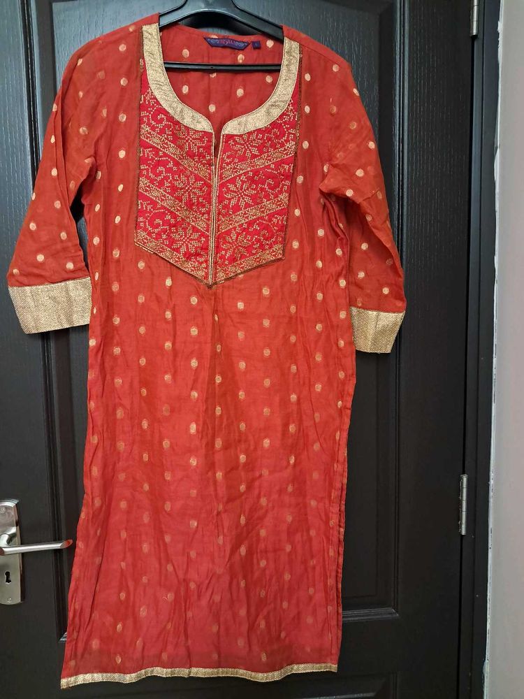Trisha By Pantaloons: Festive Silk Kurta