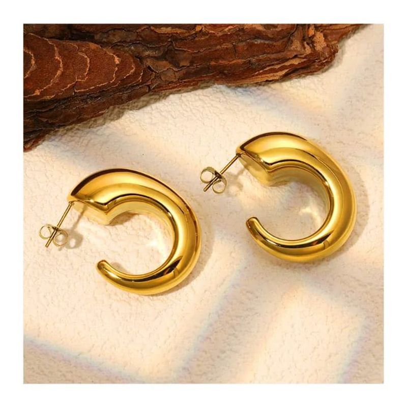 Anti-tarnish Hoops Earrings Pvd-plated