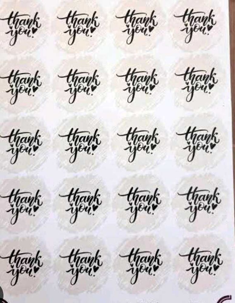 20 Thank you Stickers Non Sticky