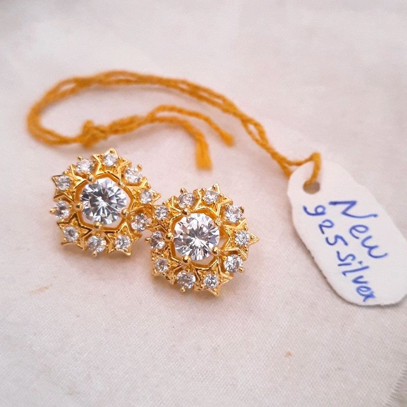 925 Silver Cz Stone Studs , No Coins , No Swap